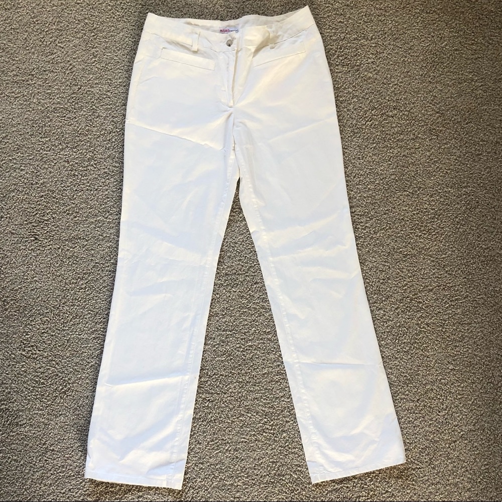 KORS Michael Kors White Cotton Trouser Pants Size 6